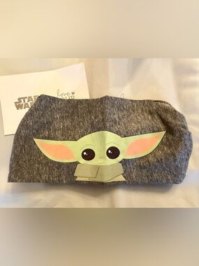 Love Your Melon Gray Headband with Green Baby Yoda Graphic